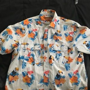 Vintage Red Camel Parrot Open Shirt